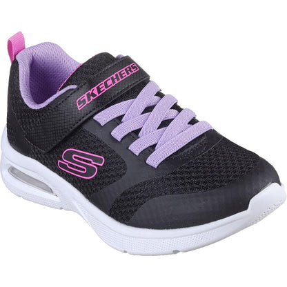 Black-Lavender - Front - Skechers Girls Microspec Max Trainers