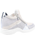 Light Grey-White - Side - Geox Womens-Ladies Armonica Leather Trainers