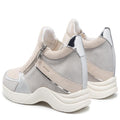 Light Grey-White - Pack Shot - Geox Womens-Ladies Armonica Leather Trainers
