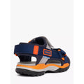 Navy-Orange - Side - Geox Boys Borealis Sandals
