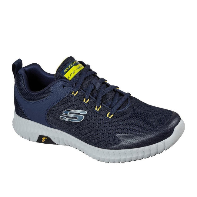 Navy-Yellow - Front - Skechers Mens Elite Flex Prime Take Over Trainers