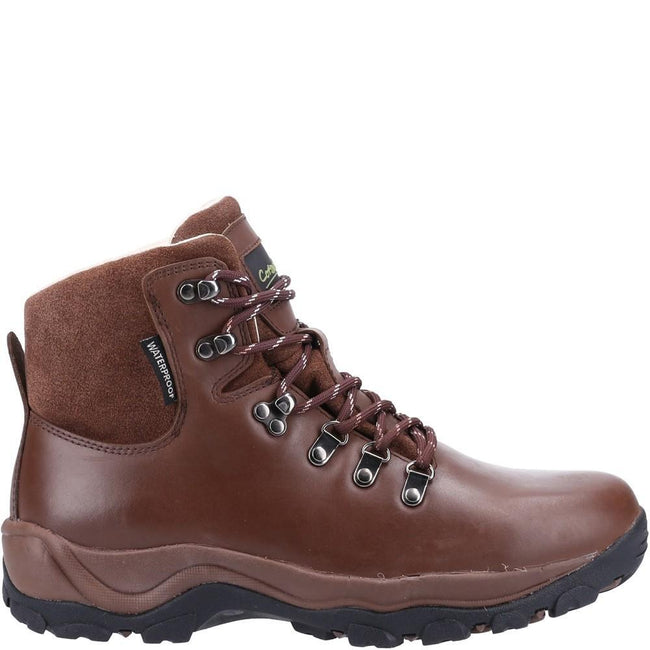 Brown - Back - Cotswold Mens Barnwood Leather Hiking Boots