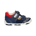 Navy-Red - Back - Geox Boys New Balu Leather Trainers