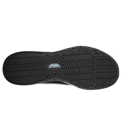 Black - Lifestyle - Skechers Womens-Ladies Marsing Gmina Slip Resistant Leather Trainers