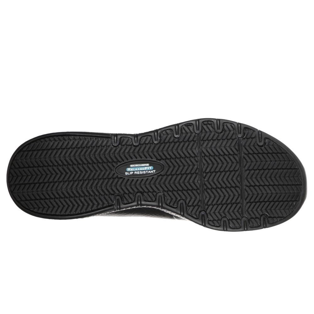 Black - Lifestyle - Skechers Womens-Ladies Marsing Gmina Slip Resistant Leather Trainers
