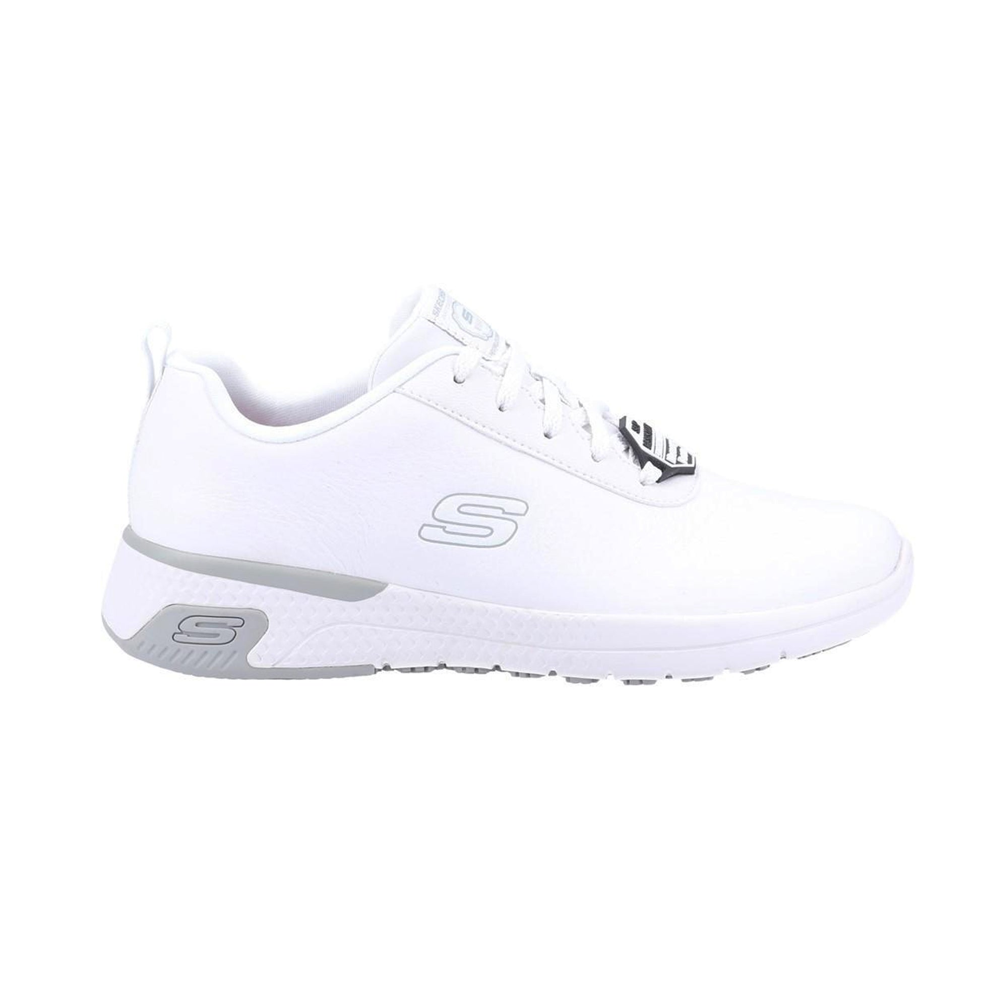 White - Back - Skechers Womens-Ladies Marsing Gmina Slip Resistant Leather Trainers