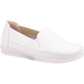 White - Front - Fleet & Foster Womens-Ladies Shirley Leather Loafers
