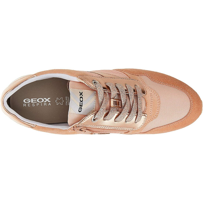 Peach - Lifestyle - Geox Womens-Ladies Tabelya Leather Trainers