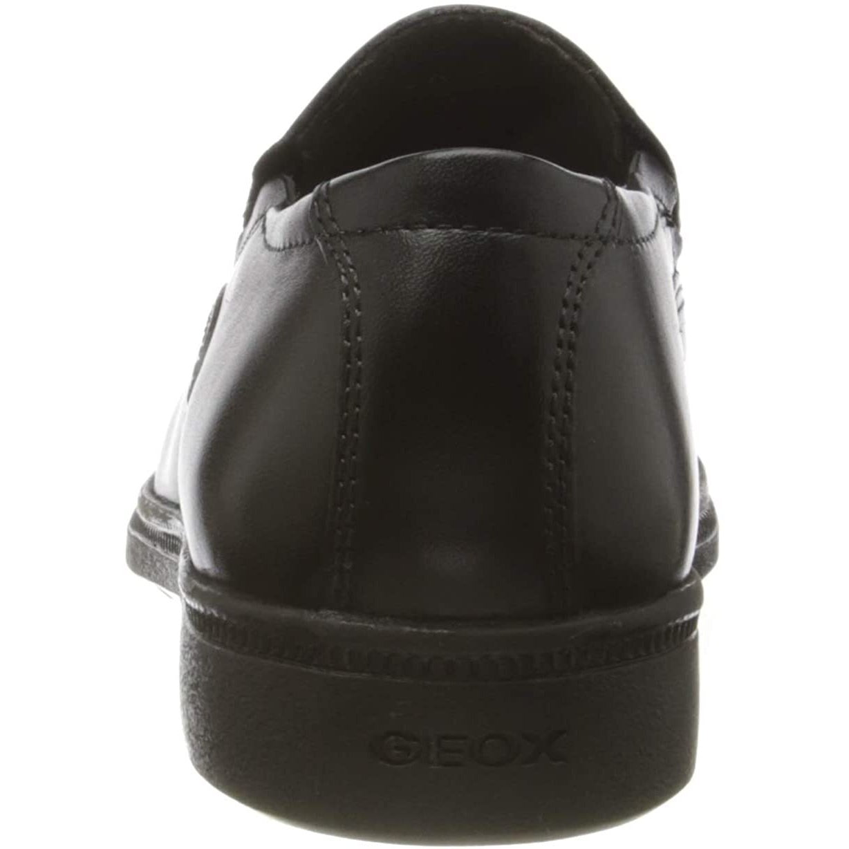 Black - Side - Geox Boys Federico Leather School Shoes