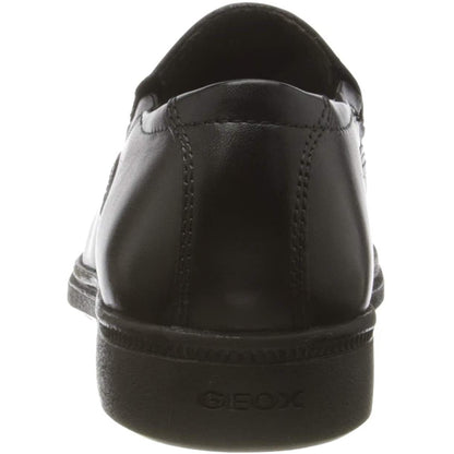 Black - Side - Geox Boys Federico Leather School Shoes
