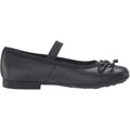 Black - Back - Geox Girls Plie Leather School Shoes