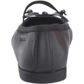 Black - Side - Geox Girls Plie Leather School Shoes