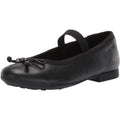 Black - Front - Geox Girls Plie Leather School Shoes
