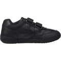 Black - Back - Geox Boys Poseido Leather School Shoes