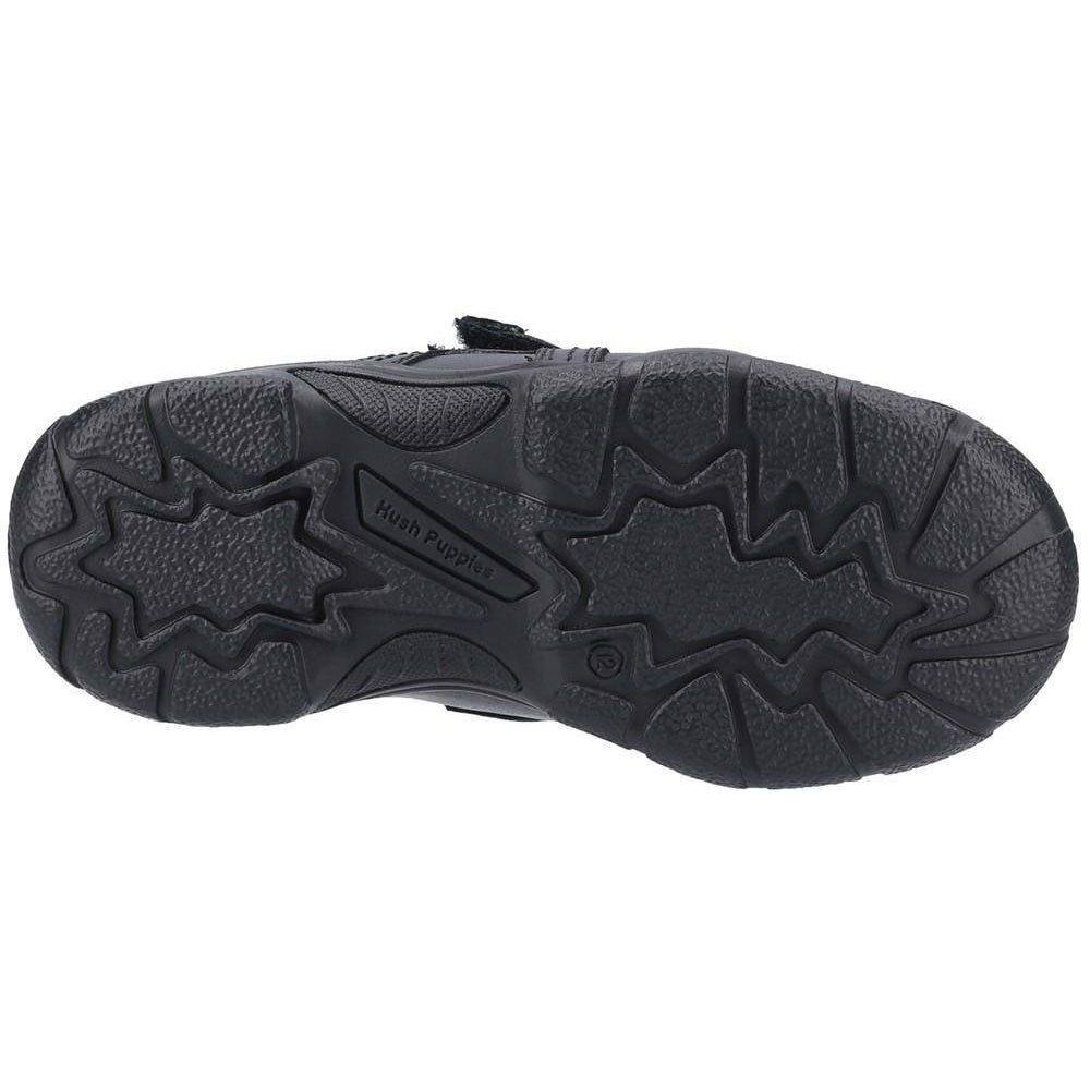 Black - Lifestyle - Hush Puppies Boys Arlo Senior Leather School Shoes