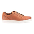Tan - Back - Hush Puppies Mens Mason Leather Trainers