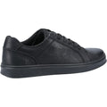 Black - Close up - Hush Puppies Mens Mason Leather Trainers