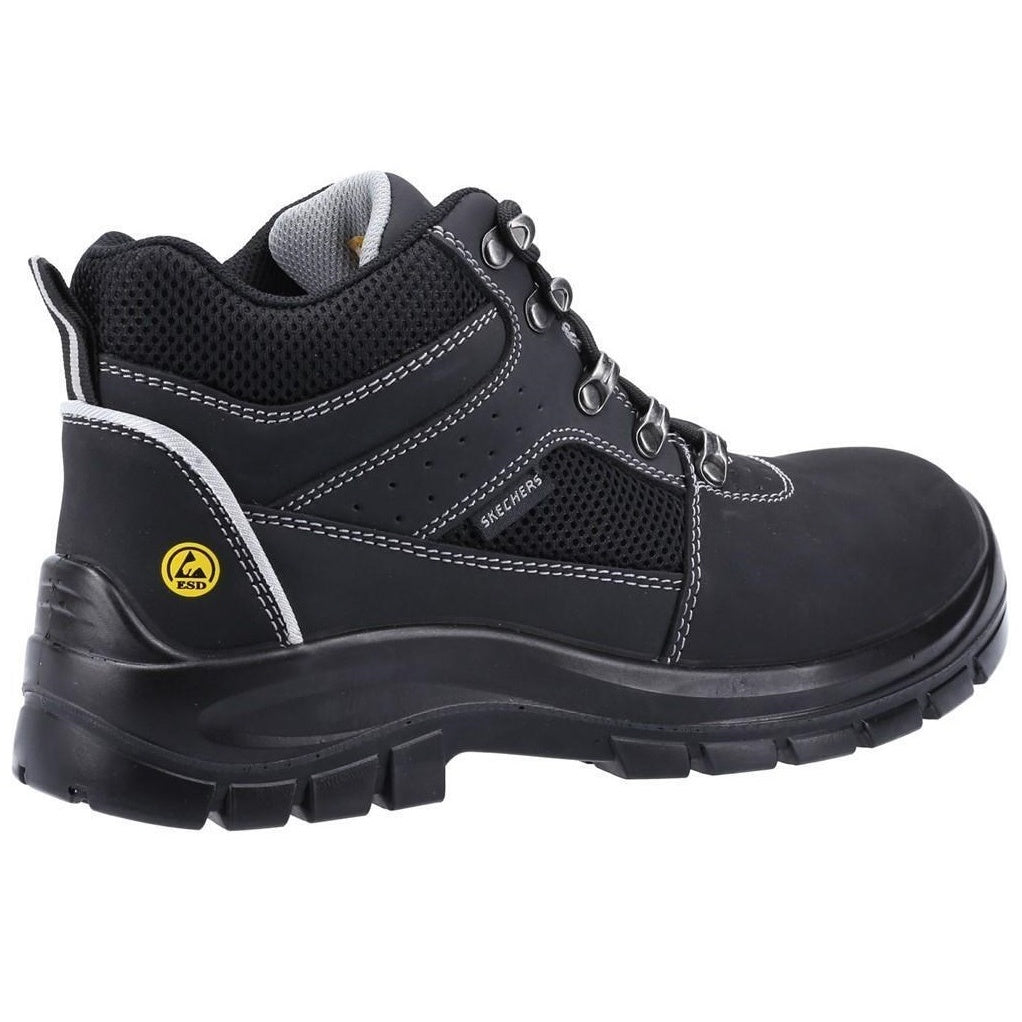 Black - Side - Skechers Mens Trophus Letic Nubuck Safety Boots