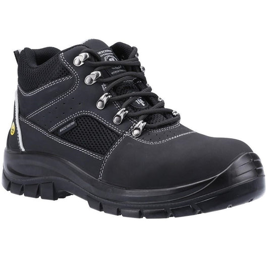 Black - Front - Skechers Mens Trophus Letic Nubuck Safety Boots