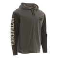 Dark Grey - Front - Caterpillar Mens Hooded Long-Sleeved T-Shirt