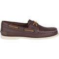 Brown - Back - Sperry Womens-Ladies Authentic Original Leather Boat Shoes