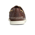 Brown - Side - Sperry Womens-Ladies Authentic Original Leather Boat Shoes