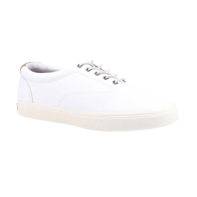 White - Front - Sperry Mens Striper Plushwave CVO Leather Trainers