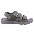 Grey - Back - Hush Puppies Mens Raul Sandals