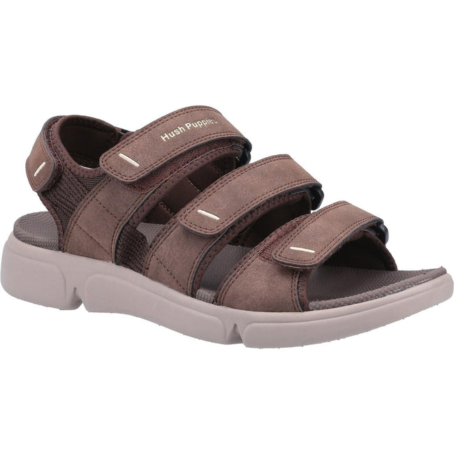 Brown - Front - Hush Puppies Mens Raul Sandals