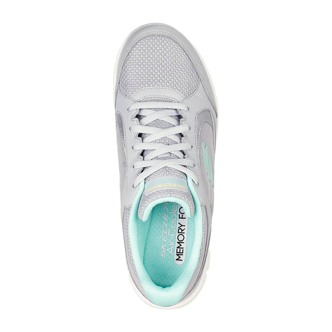 Grey-Turquoise - Lifestyle - Skechers Womens-Ladies Flex Appeal 4.0 True Clarity Trainers