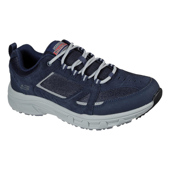 Navy - Front - Skechers Mens Oak Canyon Duelist Leather Trainers