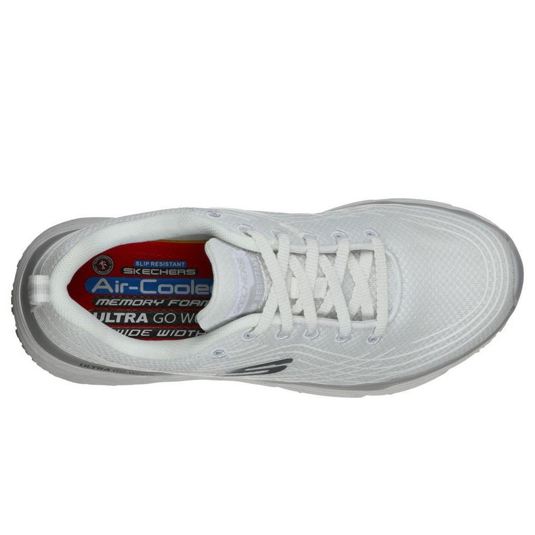 White - Side - Skechers Womens-Ladies Max Cushioning Elite Sr Safety Shoes