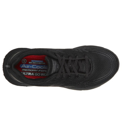 Black - Side - Skechers Womens-Ladies Max Cushioning Elite Sr Safety Shoes