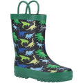 Green-Black-Sky Blue - Front - Cotswold Childrens-Kids Sprinkle Wellington Boots