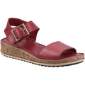 Bordeaux - Front - Hush Puppies Womens-Ladies Ellie Leather Sandals