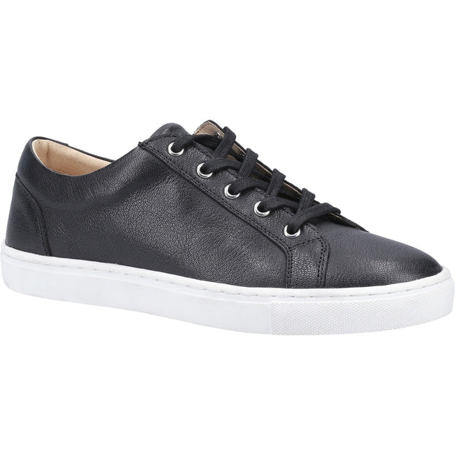 Black - Front - Hush Puppies Womens-Ladies Tessa Leather Trainers