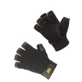 Black - Back - Caterpillar 12202 Reversed Half Finger Pig Skin Gloves - Mens Gloves - Gloves