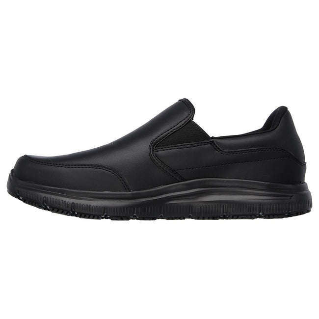 Black - Side - Skechers Mens Flex Advantage Bronwood Leather Occupational Shoes