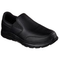 Black - Front - Skechers Mens Flex Advantage Bronwood Leather Occupational Shoes