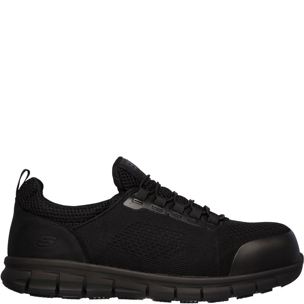 Black - Back - Skechers Mens Synergy Omat Safety Shoes