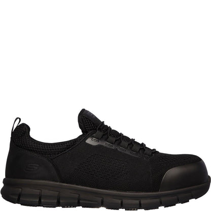 Black - Back - Skechers Mens Synergy Omat Safety Shoes