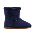 Navy - Back - Hush Puppies Womens-Ladies Ashleigh Suede Slipper Boots