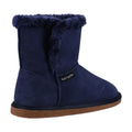 Navy - Side - Hush Puppies Womens-Ladies Ashleigh Suede Slipper Boots