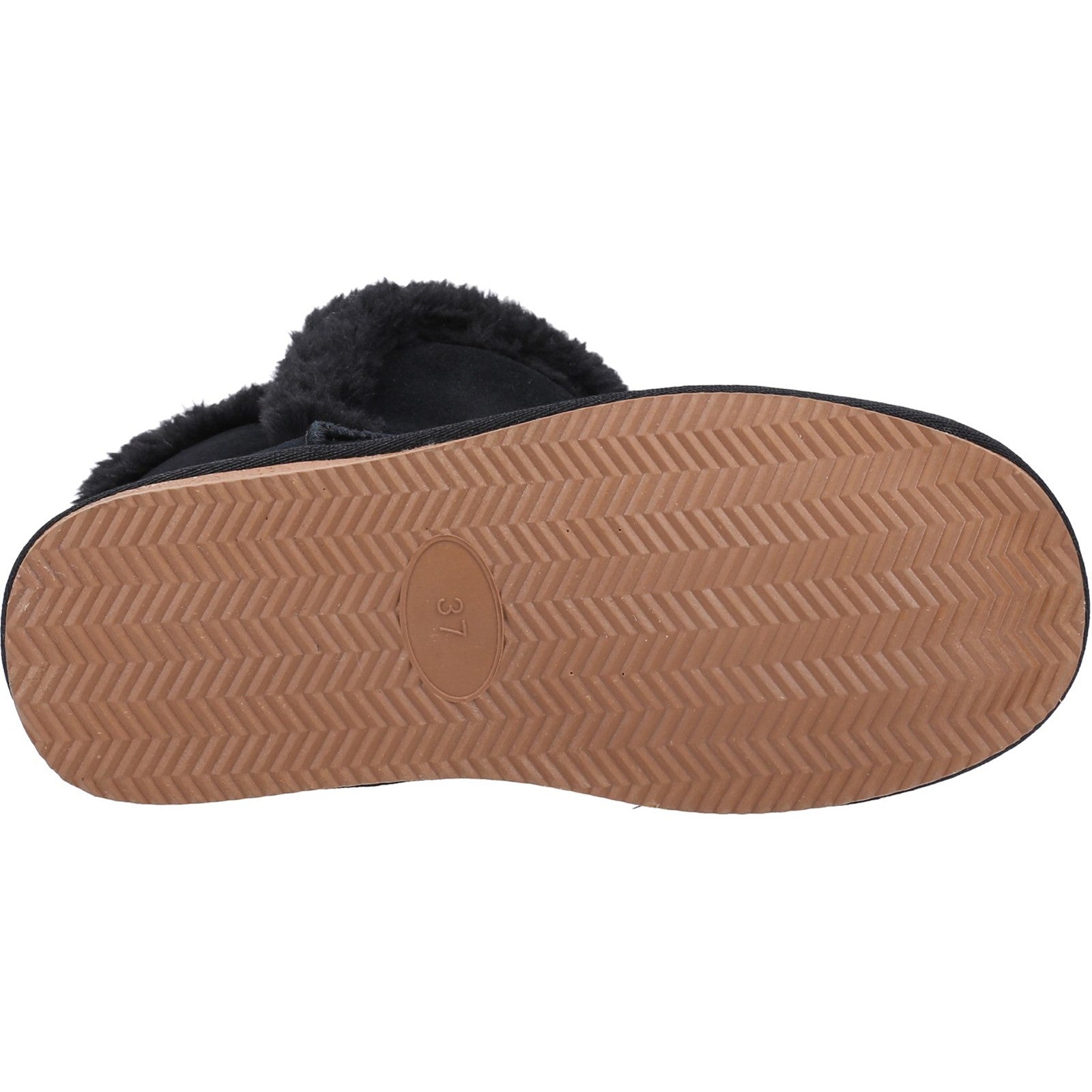Black - Side - Hush Puppies Womens-Ladies Ashleigh Suede Slipper Boots