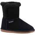 Black - Front - Hush Puppies Womens-Ladies Ashleigh Suede Slipper Boots