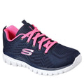 Navy-Pink - Front - Skechers Womens-Ladies Graceful Get Connected Trainers