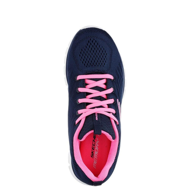 Navy-Pink - Lifestyle - Skechers Womens-Ladies Graceful Get Connected Trainers