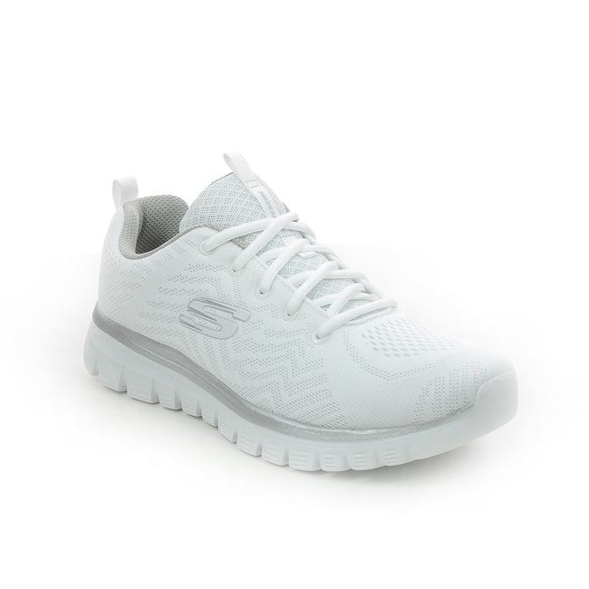 White - Front - Skechers Womens-Ladies Graceful Get Connected Trainers