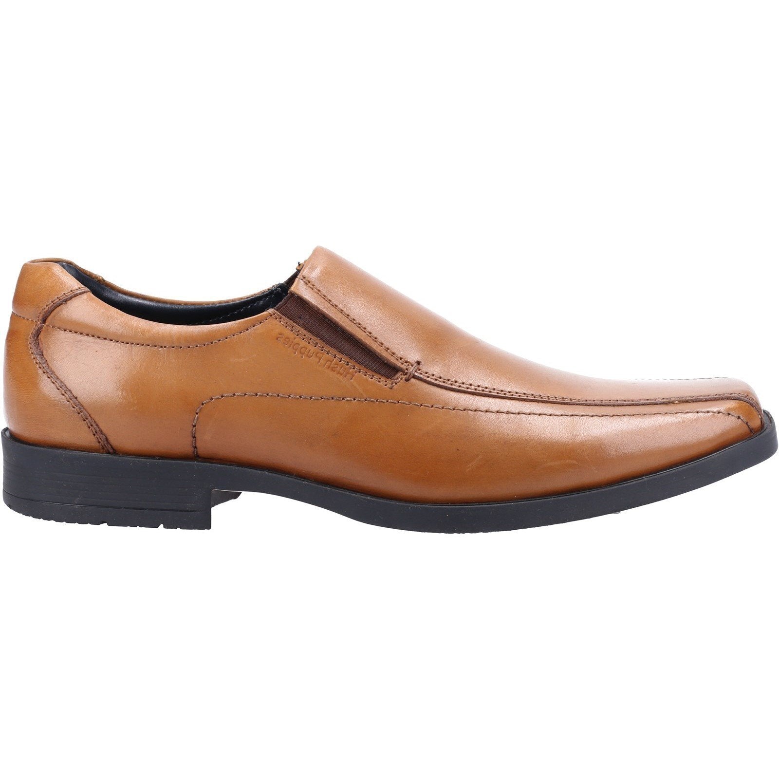 Tan - Back - Hush Puppies Mens Brody Leather Shoes