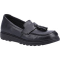 Black - Front - Hush Puppies Girls Faye Leather School Shoes